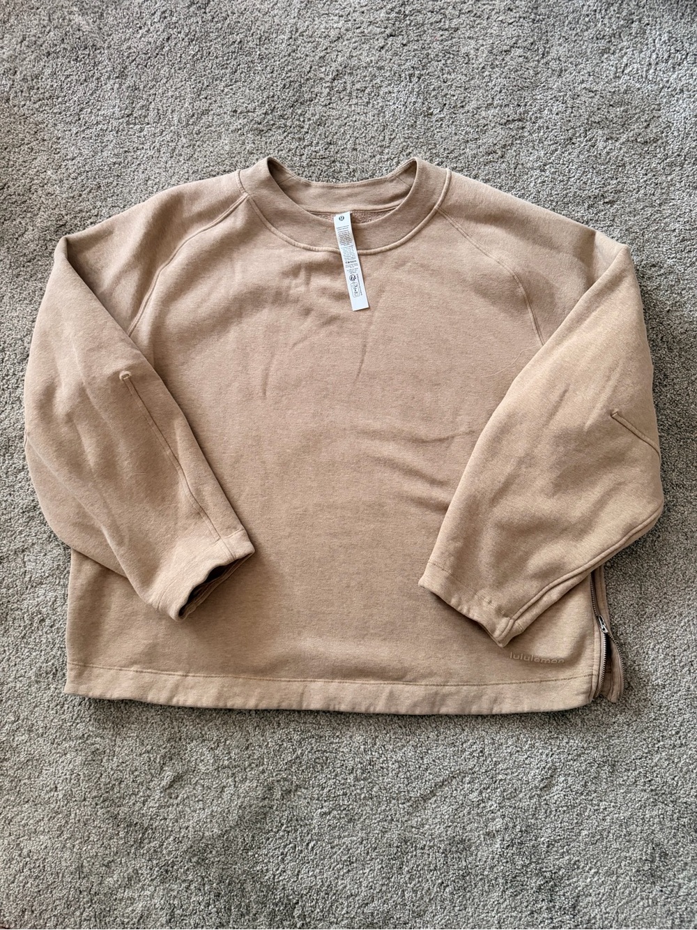Lululemon City Sweat Pullover Crewneck Sweatshirt Tan Brown Women’s Large